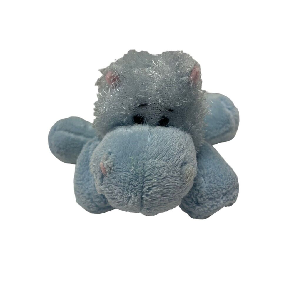 Ganz Plush Hippo Blue 6 inch Webkinz Lil Kinz Fluffy Beanie Animal HS009 No Code